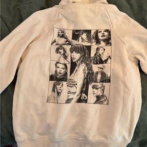 Taylor Swift Cream Sweater with Black Graphic